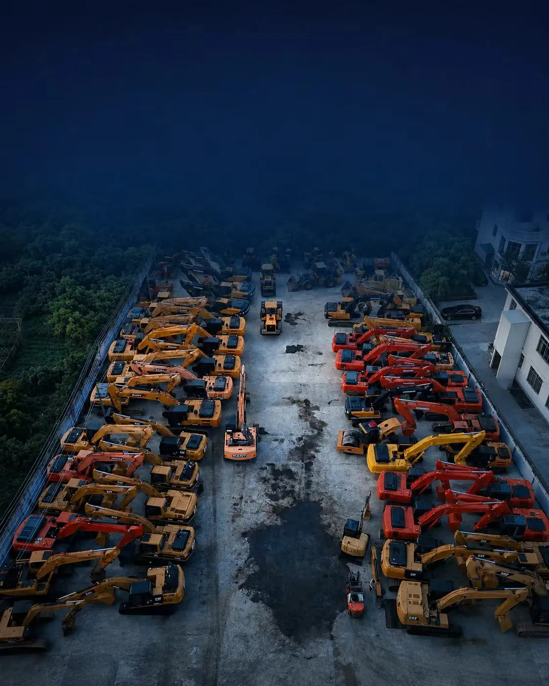 Construction machinery supplier stock yard in China